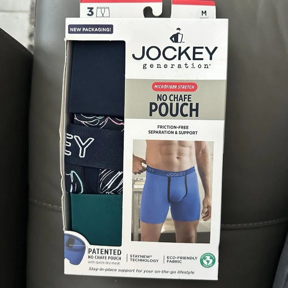 Jockey Generation Men’s 3 Pack Microfiber Stretch No Chafe Boxer Brief Medium